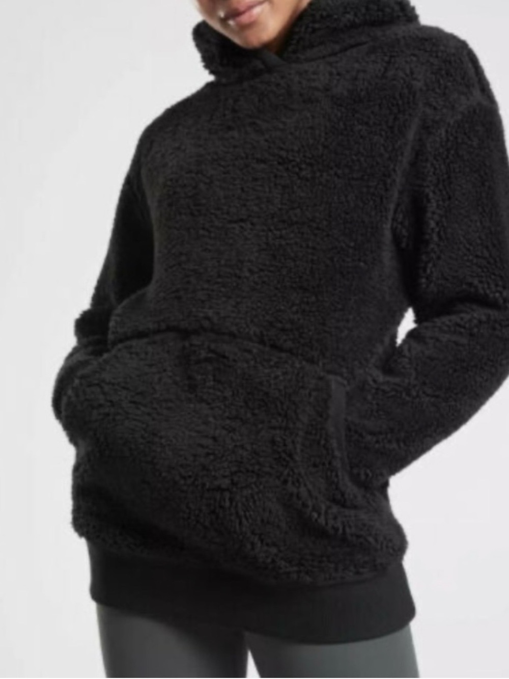 NWT!!! Athleta Solstice Reversible Sherpa Pullover Black Size XS